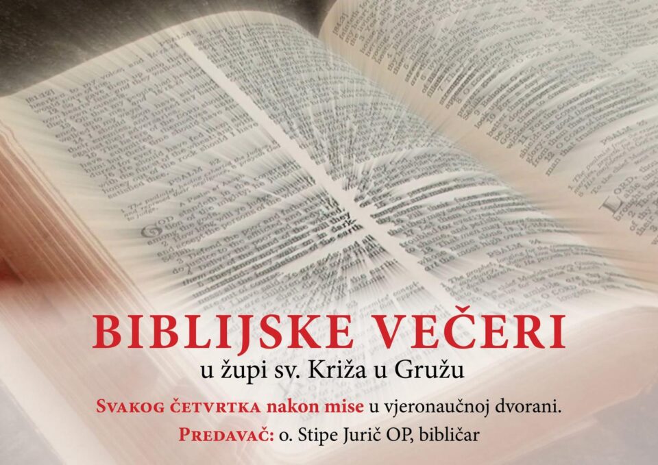 NAJAVA “Biblijske večeri” svakog četvrtka u Gružu – Dubrovačka biskupija
