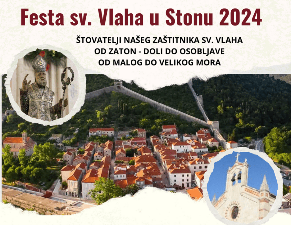 Čestitka, proglas i program Feste sv. Vlaha u Stonu – Dubrovačka biskupija