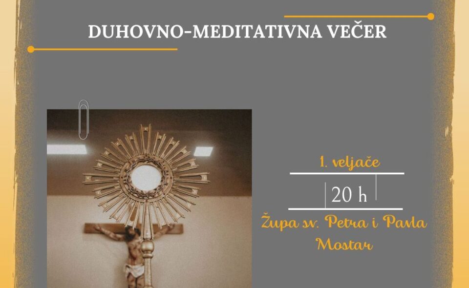 Mostar: Duhovno-meditativna večer za mlade