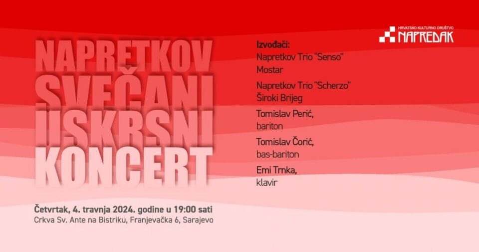 Sarajevo: Napretkov svečani uskrsni koncert
