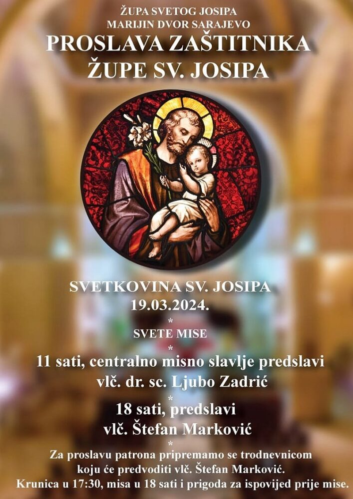 Proslava svetkovine svetog Josipa na Marijin Dvoru u Sarajevu
