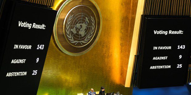 UN glasa za prijem Palestine u punopravno članstvo