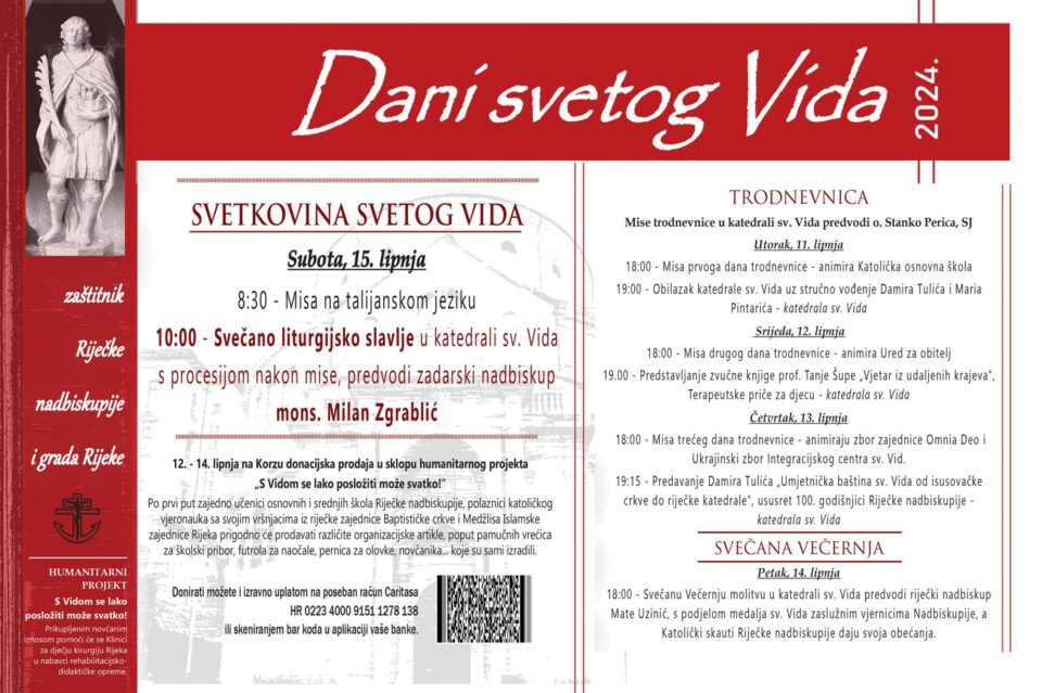 Program proslave sv. Vida – zaštitnika Riječke nadbiskupije i grada Rijeke – Riječka nadbiskupija