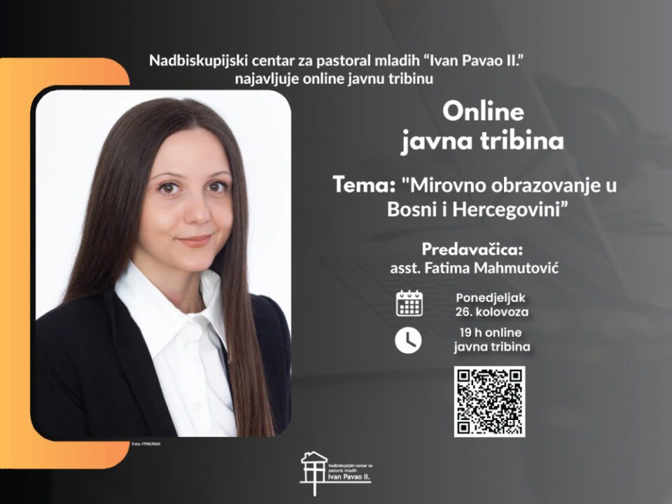 Peta javna tribina  “Mirovno obrazovanje u Bosni i Hercegovini “