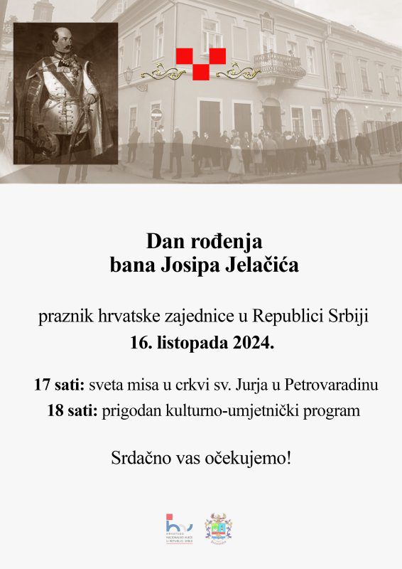 NAJAVA OBILJEŽAVANJA DANA ROĐENJA BANA JOSIPA JELAČIĆA