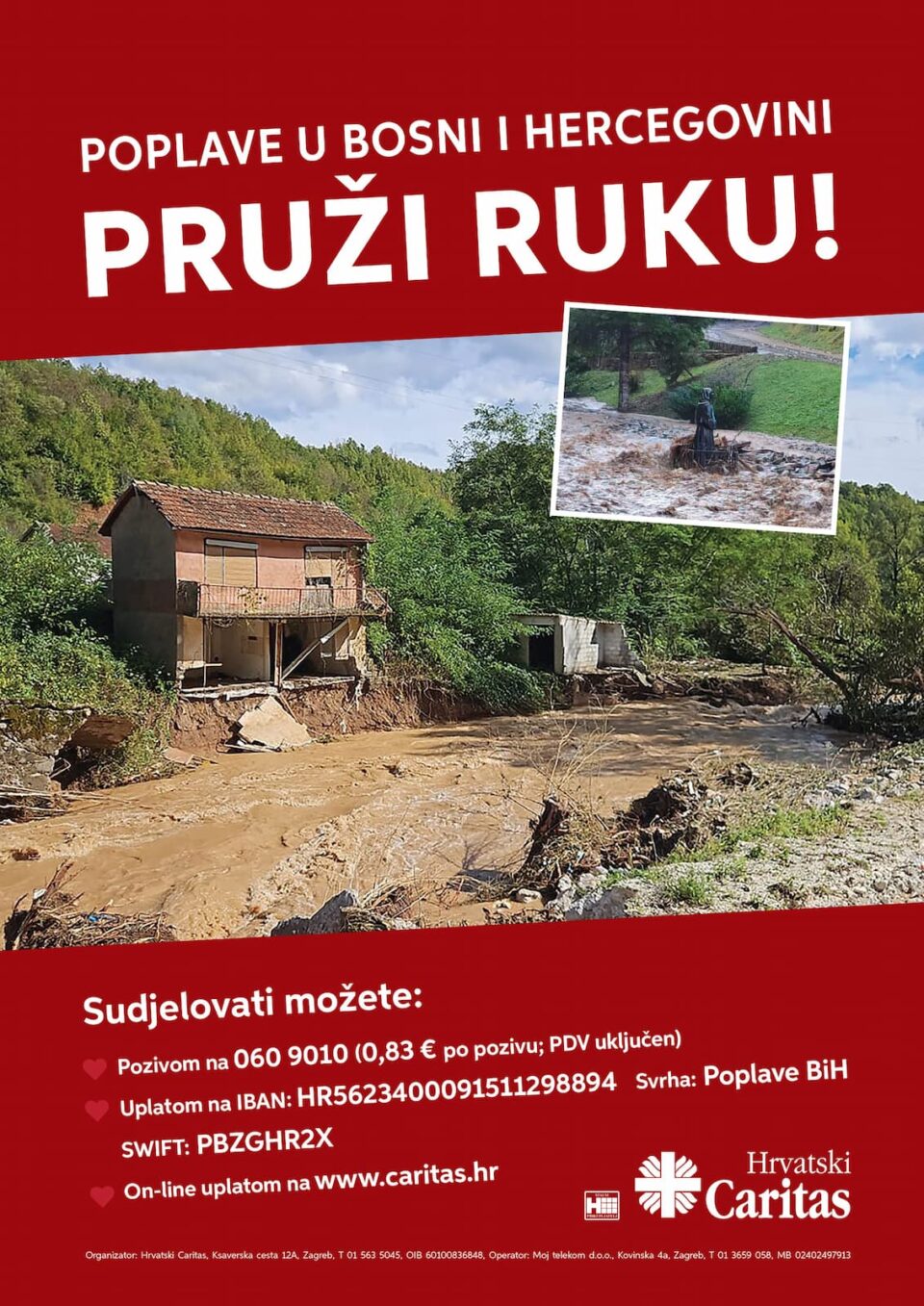 Poziv na pomoć stradalima u poplavama u Bosni i Hercegovini – Sisačka biskupija