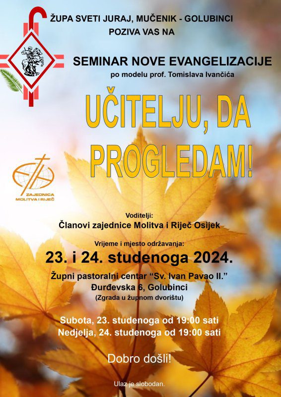 NAJAVA: SEMINAR NOVE EVANGELIZACIJE