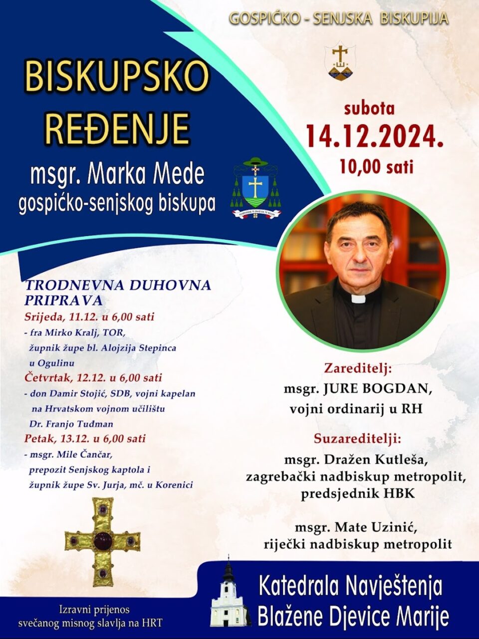 Najava biskupskog ređenja msgr. Marka Mede